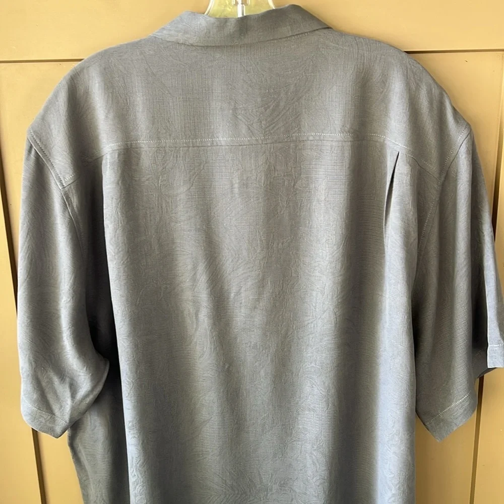 Tommy Bahama Mens XL Gray Green Bay Packers 100% Silk Relaxed Button Down Shirt